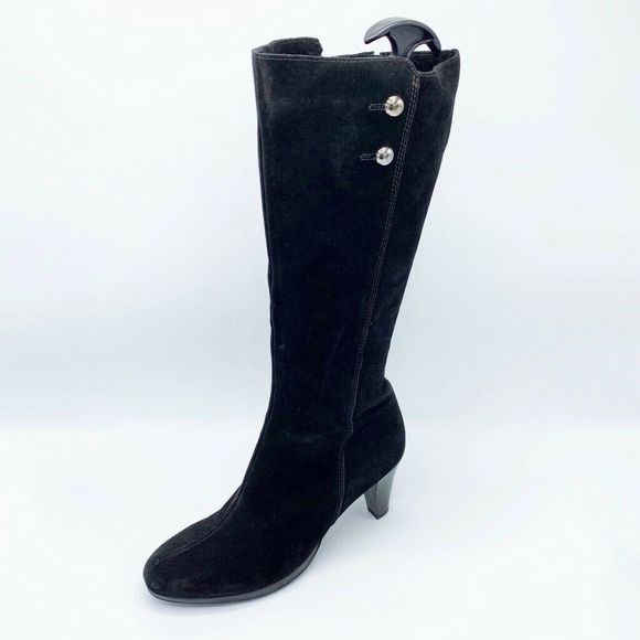 La Canadienne Mazy Knee High Boots Zip Block Heels - Picture 2 of 8